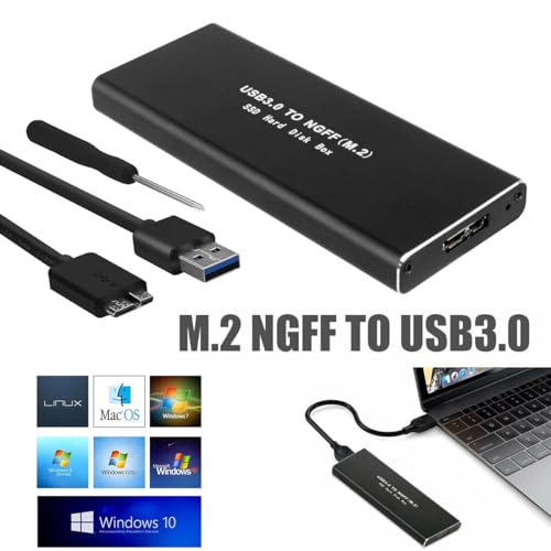 NTQinParts M.2 SSD NGFF SATA to USB 3.0 External Enclosure Storage Case Converter for TEAMGROUP MS30 M.2 2280 SATA III I - Additional View