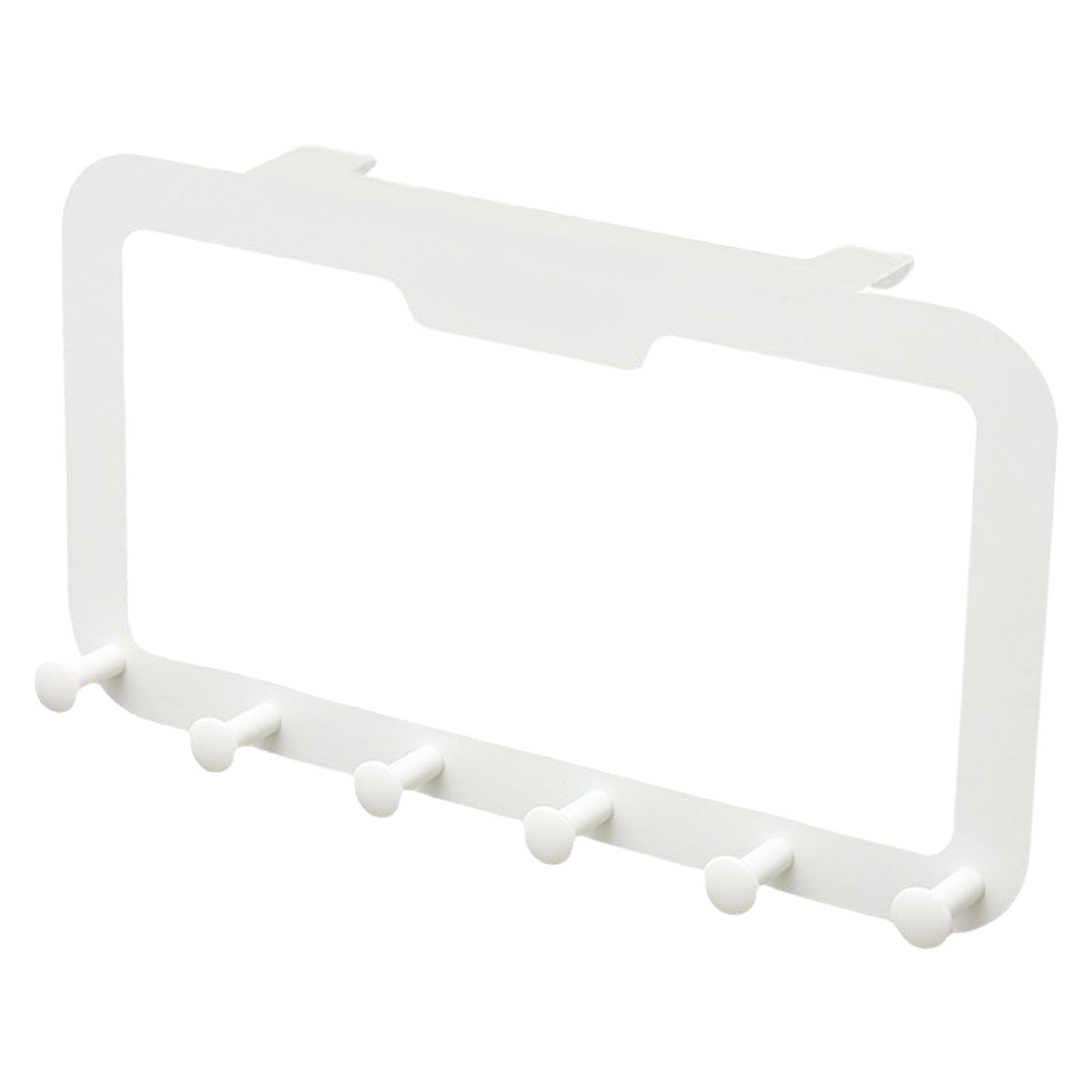 Msioytog U Shaped White Sturdy Over Door Hanger Adhesive Door Hooks For Clothes Towels And Hats With Six Link Design For Home Decoration Space Saving Back Hook