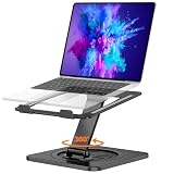 EOIWUY Supporto PC Portatile, [360° Base Girevole] Porta Laptop Stand Alluminio Regolabile, [Ergonomico & Pieghevole] Supporto Notebook Scrivania B20 Compatibile con MacBook Pro/Air, HP (10-16")