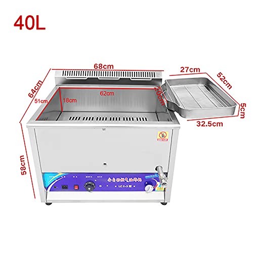 SBJ Gas Fritteuse, mit Ölrücklaufpfanne, Edelstahl, für Pommes Frites Home Kitchen Restaurant – Bild 3