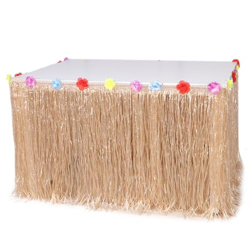 Falda De Mesa Hawaiana De 1 Pieza, Decoración De Ambiente De Fiesta, Falda De Mesa Elástica, Decoración De Fiesta En La Playa, Decoración De Mesa De Fiesta, Decoración De Fiesta Creativa