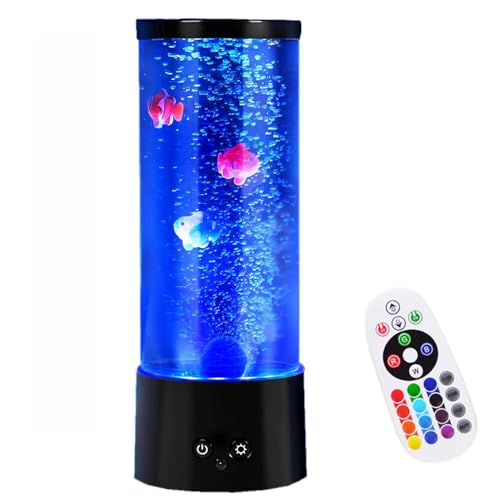 バブルフィッシュ水族館ランプ 泡の魚のアクアリウム ライト 12 色可変性、LED の気分ライト、人工ナイトライト水槽ランプ、家、オフィス、喫茶店、棒、レストランおよび家の装飾