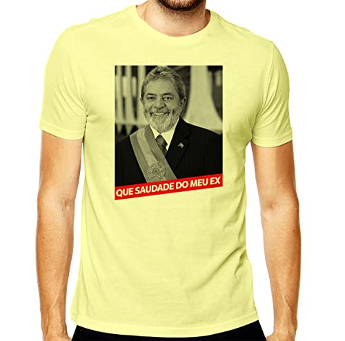 Camiseta Que saudade do meu ex - Presidente Lula (M, Cinza Mescla - Masculina)