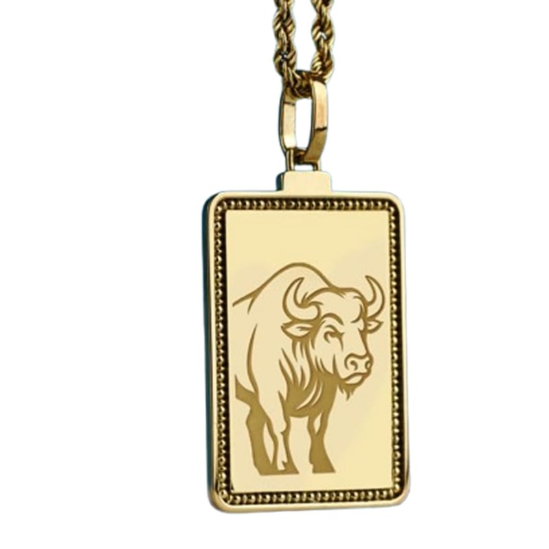 Pendentif bison rectangulaire en argent pour sublimer vos tenues