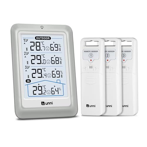 Thermomètre Intérieur Extérieur Sans Fil, Affichage De 11.5CM Thermomètre Hygromètre Numérique Moniteur D’humidité Et De Température Avec Capteur De Portée De...