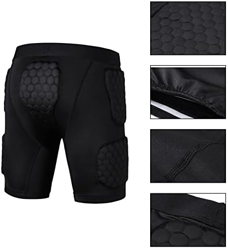 Exercise Padded Short Pants - Impact Resistant Butt Pad Protection Shorts with Honeycomb Shape Blocks,Adult Youth Protective Gear Sports Shorts for Baseball, Football