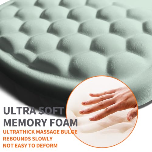 Image of Ergonomic Joint Wrist Support Mouse Pad with Memory Foam Cushion Massage Bump, Carpal Tunnel Pain Relief Mousepad Slope Design for Wrist Rest, 11.8x7.9 in, LightCyan