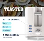 Toaster 2 Slices, Toasters Wide Slot, Bread Toaster with Cancel, Bagel, Defrost Function, Bagel Toasters with Removable Tray & 6 Temperature Settings, Beige