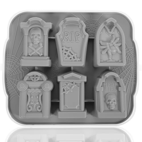 Molde de silicona para hielos Halloween 6 cavidades con tapa miniatura 1