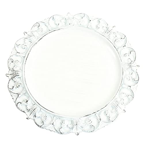Set de 12 platos cargadores acrílicos blancos de 13 pulgadas miniatura 6