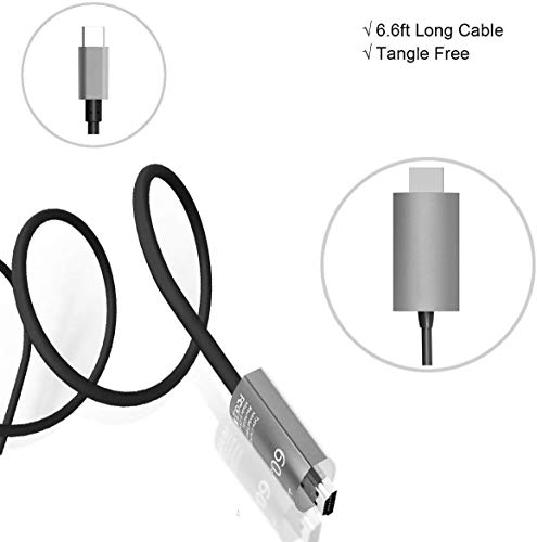 Image of OJOS USB 3.1 Type C to HDMI Cable Thunderbolt 3 Port to HDMI 4K 60Hz Cable Compatible for MacBook Pro /MacBook Air, MacBook Samsung S10 /S9, Dell XPS, ChromeBook Pixels (2M, 6.6ft Grey)