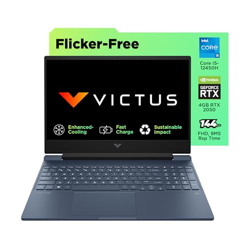 Image of HP Victus Gaming Laptop, 12th Gen Intel Core i5-12450H, 4GB RTX 2050 GPU, 15.6-inch (39.6 cm), 50W TGP, FHD, IPS, 144Hz, 16GB DDR4, 1TB SSD, Backlit KB, B&O (MSO, Blue, 2.37 kg), fa1145TX