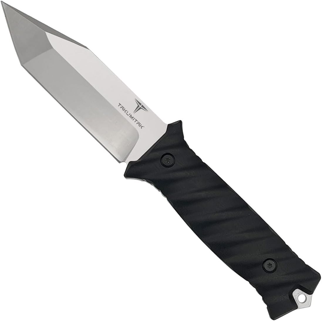 Tactical Knife - D2 Tanto Blade, G10 Handle, Kydex Sheath, Molle Clip, Fixed Blade, Camping & Survival Accessories - EDC Gear - 82453 (Silver TKF201SL)