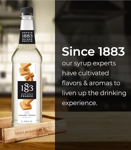 Image of 1883 Butterscotch Syrup for Drinks, Made in France, 1 Liter Plastic Bottle