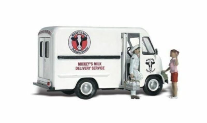 Woodland Scenics 5529 AS5529 Car Truck Milk Truck Milk Man Milk Delivery Figure Gauge HO H0 1:87 Milk Delivery - Image 2