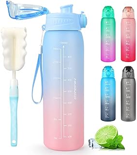 HASAGEI Water Bottle,Water Bottle 1L,Non-Toxic BPA Free Leak-proof Dishwasher Safe Drink Bottle for Gym, School and Office