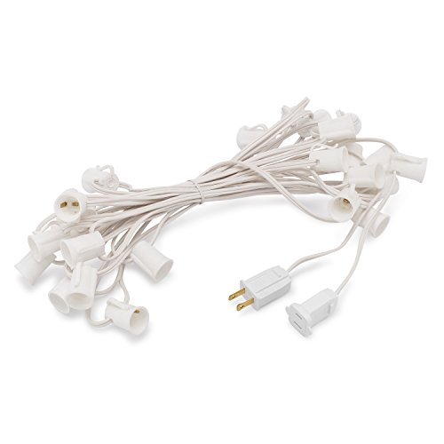 HLO Lighting C9 Light Strings | 100' White Cord with 12