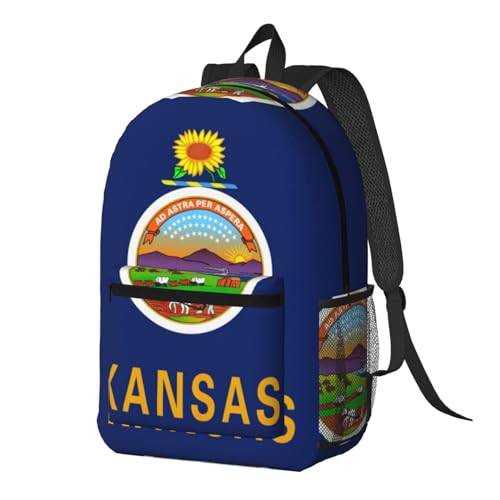 Sac à dos noir taille unique imprimé Kansas State Flag - 2