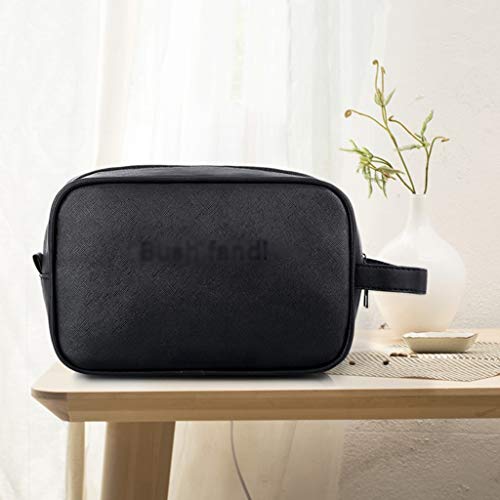 Preisvergleich Produktbild HBJP Haushaltskosmetiktasche Tragbar Mit Waschbeutel Multifunktionale Aufbewahrungstasche PU-Material Hardware-Reißverschluss Griffverbreiterung Wasserdicht Und Staubdicht Schwarz Kosmetiktasche