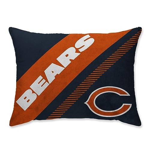 Pegasus Home Fashions Chicago Bears Super Plush Mink Diagonal Bed Pillow - Blue