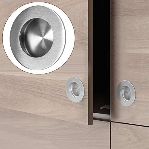 ZHANChen Griffmuschel Schiebetür Muldengriff 304 Edelstahl Schiebetürgriff Rund für Schubladen Schrank Kleiderschrank Schminktisch Muschel mit 8 Schraube 4Stück