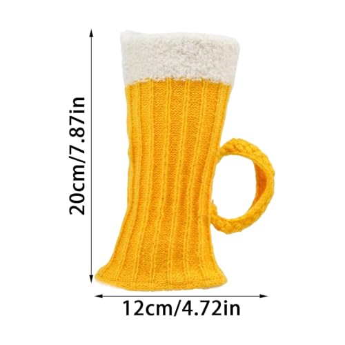 Calentadores de piernas tejidos a ganchillo estilo taza de cerveza, accesorio original para niñas 5