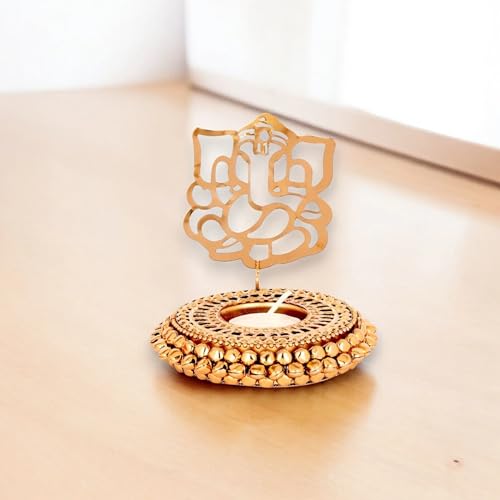 LoveNspire Ghungroo Shadow Diya Lord Ganesha/laxmiji/radha Krishna Diya for Diwali Decoration Traditional Decorative Statue for Home Office Religious Tea Light Candle Holder Housewarming Gift