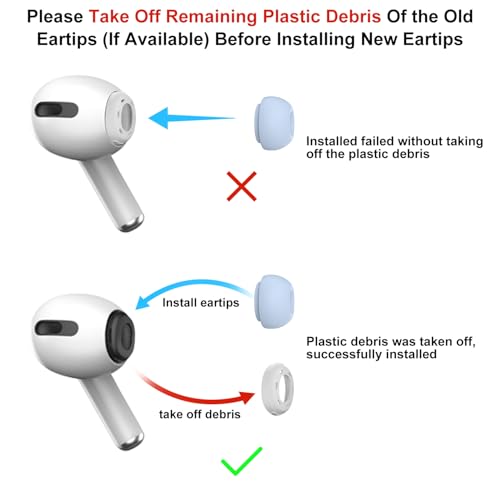 Image of 3 Pairs Replacement Ear Tips for AirPods Pro and 2nd Generation with Noise Reduction Hole, Silicone Ear Tips for AirPods Pro with Portable Storage Box and Fits in Charging Case (S /M /L, Light Blue)