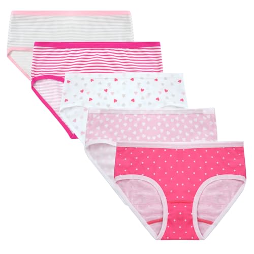 SEAUR Patterned Briefs for Teen Girls Soft Mid Waist Underwear Breathable Knickers 5 Pack 8-14 Years