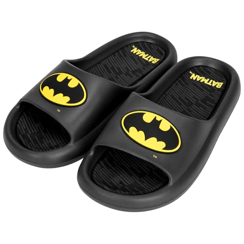 Ground Up Batman Logo Men's Cloud Comfort Foam Slide Sandals, EMBT7150MM