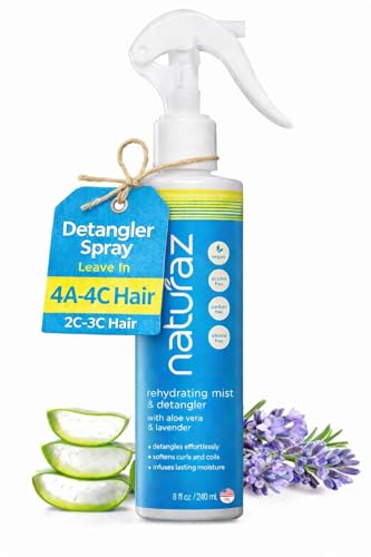 Naturaz Curly Hair Detangler Spray – Leave-In Conditioner Spray for Kids to Adults – Natural,...