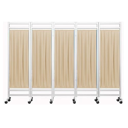 Medical Privacy Screen,3-8 Panels Folding Room Seperating Divider,6Ft High Standing Door Partition with Wheels for Ward/Clinic/Patient/Exam/Offices(Yellow,5-Panel)