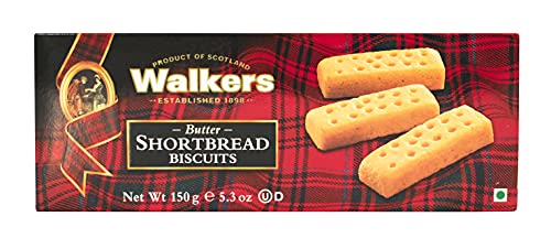 Image of WALKERS Pure Butter Short Bread Biscuits, Healthy Finger Butter Cookies, No added Preservatives, No Artificial Colours, Butterly Delicious Snacks (Pack of 3-150 gm each)