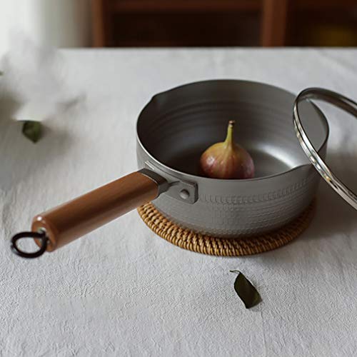 Omoons Pots,Aluminum Saucepan Butter Warmer Milk Boiling With Ergonomic Handle Induction Bottom Dishwasher Safe/Metallic #TOP5