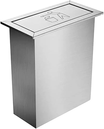 zktoermn Tapa de solapa para encimera, ojal de basura de acero inoxidable incorporada, tapa de bote de basura empotrada, tapa de canal de basura,