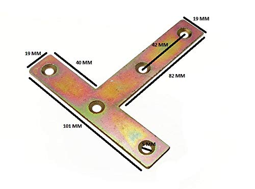 Plaques en T en acier YZP 100 mm pour l'assemblage de structures en bois (Lot de 100)