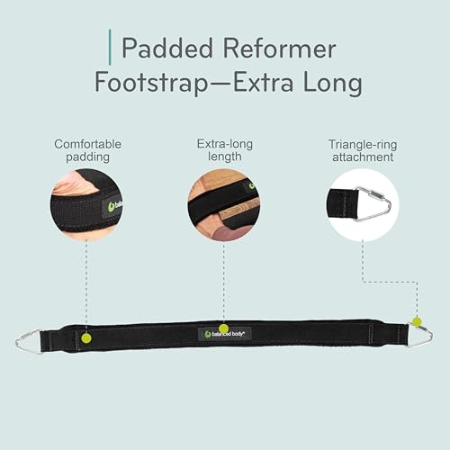 balanced body metro iq reformer foot strap extra long cotton or padded footstrap pilates equipment accessory 305 inches