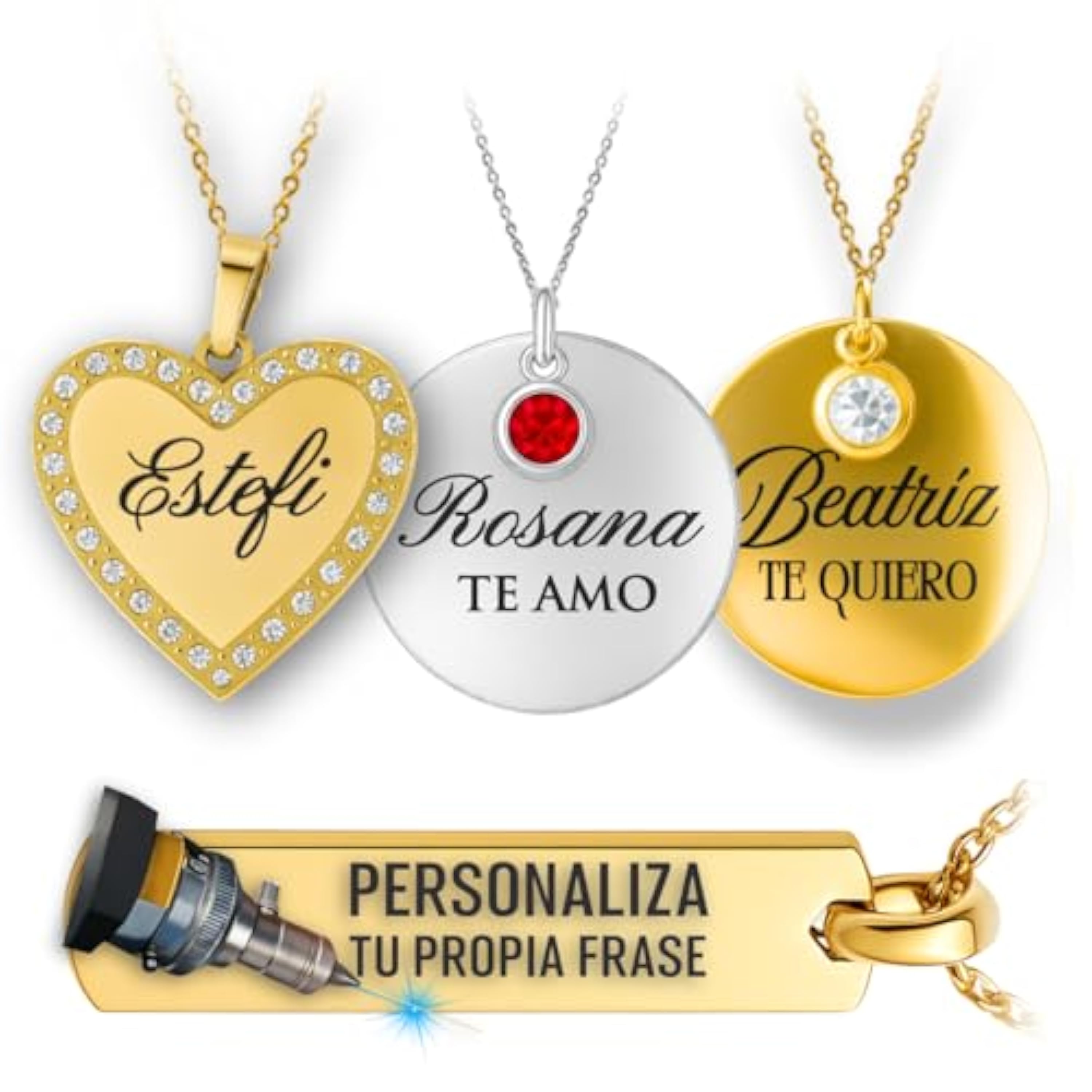 Collar Personalizado Mujer - Regalo San Valentín Mujer - Collar Nombre Personalizado - Collares San Valentin - Regalo Novia - Regalos Personalizados - Regalos Originales - San Valentin-Dia de la Madre