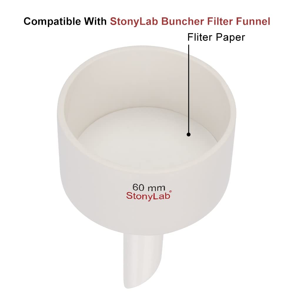 stonylab Qualitative Filter Paper, 3-Box 56 mm Diameter Fast Speed Cellulose Filter Paper with 25 Micron Particle Retention Filtration Speed, Set of 3 x 100 Pcs