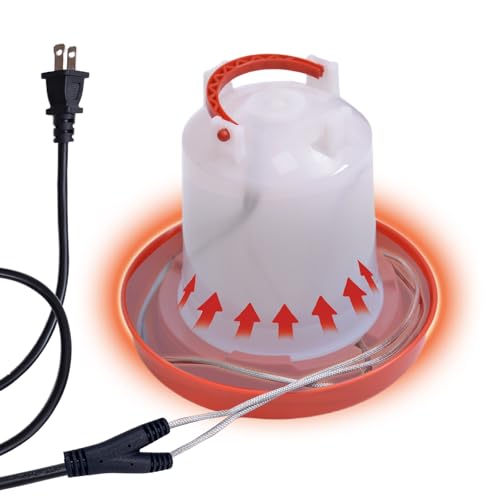Shaledig Chicken Water Heated Cord 1 Pack, 39W Chickens Water Heater for Winter, Freeze Proof Chicken Waterer Heater with Long Heating Cord 4FT for Poultry Like Chickens Geese Ducks and Small Animals