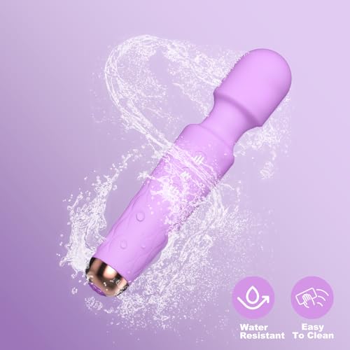 Personal Massager - 4H Powerful Performance Cordless Hanheld Personal Massagers Waterproof & Quiet, 20 Modes 8 Speeds, Memory Feature Deep Tissue Hand Massager (Purple) — view 2