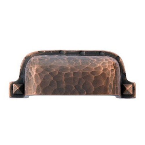 Hammered Craftsman Style Bin Pull in Oil-Rubbed Bronze - 3" Center to Center