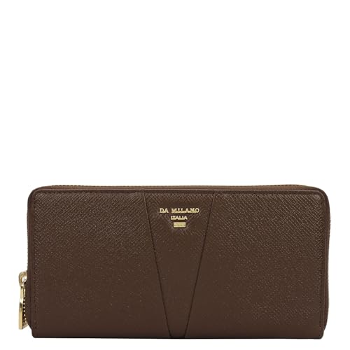 Image of Da Milano Premium Leather Wallet for Women | Multi Compartment Travel Wallet - Chocolate Brown