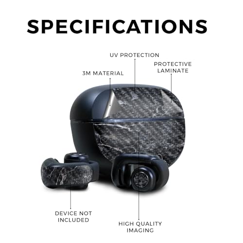 Image of Carbon Fiber Skin Compatible with Bose Ultra Open Earbuds - Onyx Marble - Premium 3M Vinyl Protective Wrap Decal Cover - Easy to Apply | Crafted in The USA by MightySkins