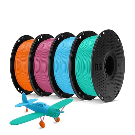 Inslogic PETG Pro Pre-Dried 3D Printer Filament 1.75mm, High-Speed PETG Filament, Stronger Toughness, Compatible with FDM Printers, 1kg×4 Spools (Orange+Pink+Sky Blue+Mint Green)
