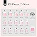 Beetles French Tips Press On Nails: 150 Pcs Pink Short Square Press On Nails Fake Nail Tips, Soft Gel Nail False Nails Art DIY Gifts For Women