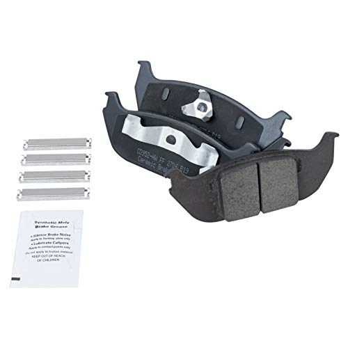 Image of TRQ Rear Brake Pad and Rotor Set Ceramic Rotors Calipers Hoses Compatible with 2003-2005 Lincoln Aviator