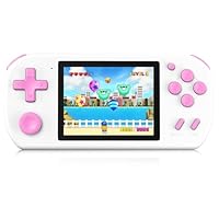 TEBIYOU Handheld Games for Kids Built-in 218 Video Games, Portable Kids Travel Toys for Ages 4-13 with Rechargeable Battery 3.0\" HD Screen, Mini Gaming Player Birthday Xmas Gifts for Boys Girls, White