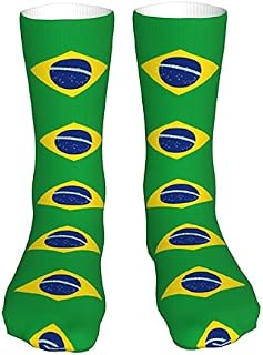883 Compression Socks Brazil Flag Sports Socks Comfort Calf Socks Non Slip Crew Socks For Jogging Trekking Hiking 40cm
