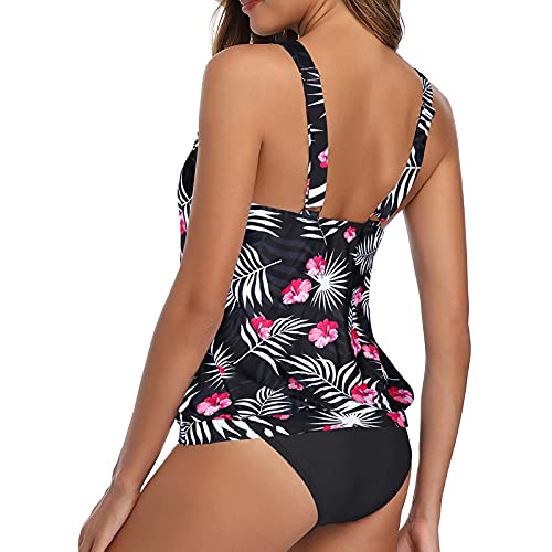image for BODOAO 2 Piece Swimsuit for Women High Waist Bikini Tummy Control Tank
